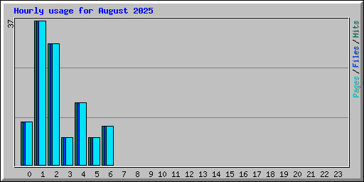 Hourly usage for August 2025
