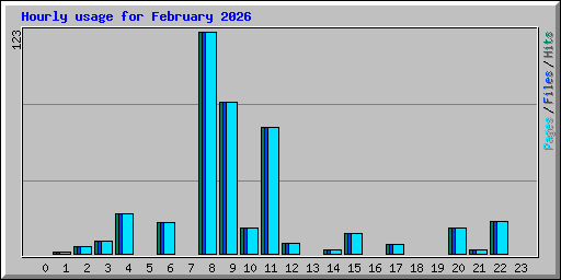 Hourly usage for February 2026